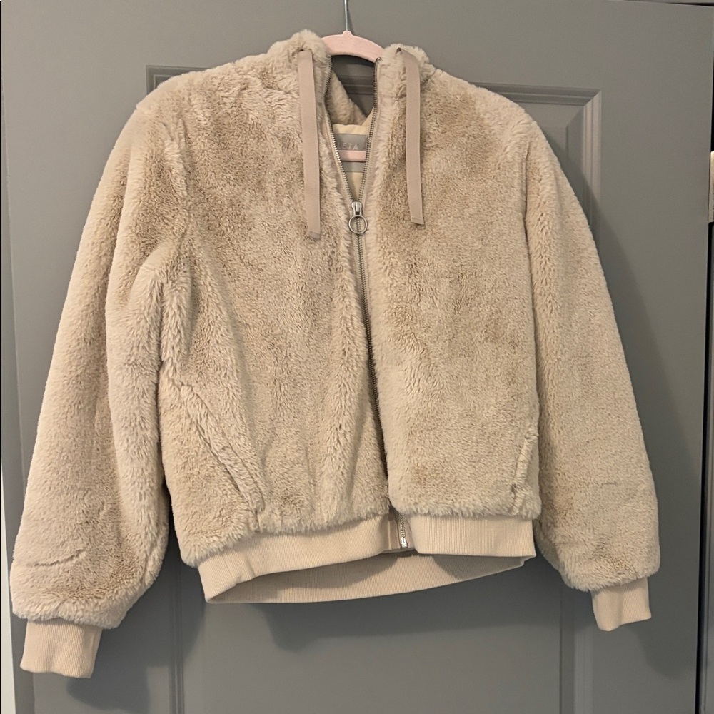 Athleta Cream Teddy Jacket